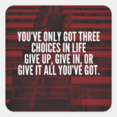 与えお前の全て得-トレーニングやる気を起こさせる スクエアシール (正面)