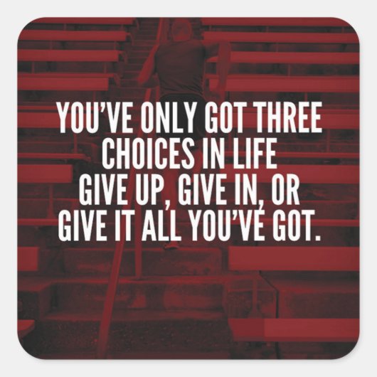 与えお前の全て得-トレーニングやる気を起こさせる スクエアシール (正面)