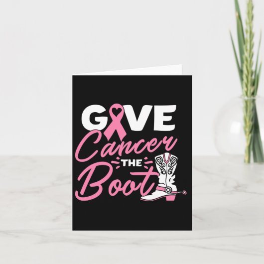与えがんThe Boot Pink Ribbon Breast Cancer Awa カード (正面)