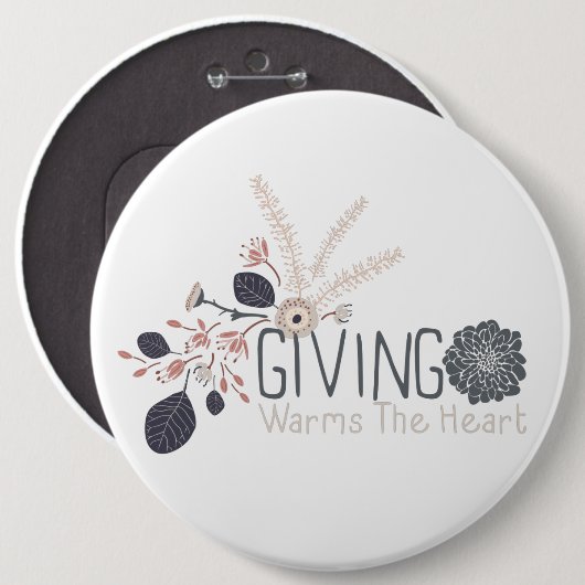 与えがハート引用文フローラ 缶バッジ (正面&裏面)