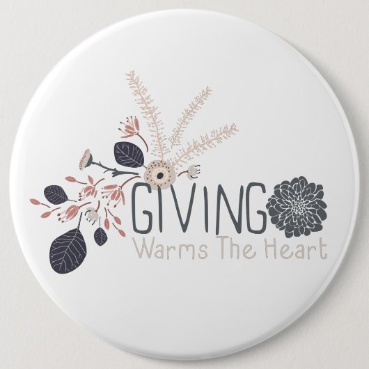 与えがハート引用文フローラ 缶バッジ (正面)