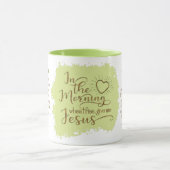 "与えて下さい私にイエス・キリスト" 11ozをコンボのマグ(ライム) マグカップ (中央)