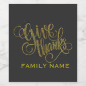 与えの感謝していエレガントタイポグラフィデザインテンプレート ワインラベル (シングルラベル)