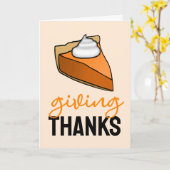 与えの感謝していパンプキンパイ カード (黄色い花)