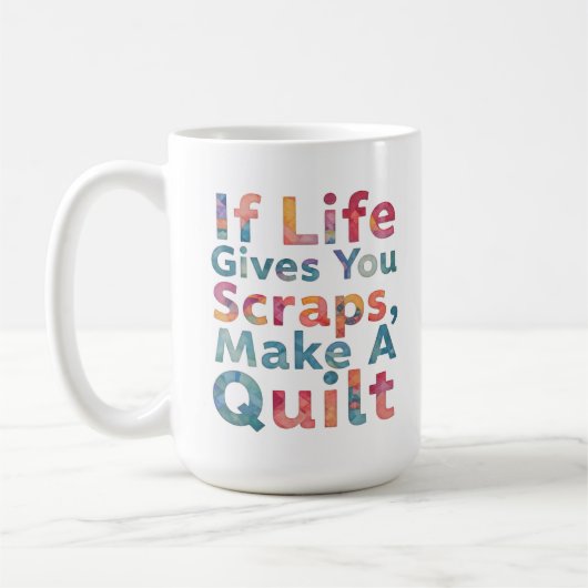 与えもし命を削り布縫いおもしろいする コーヒーマグカップ (左)