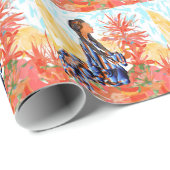 与える木ネイティブアメリカンの女の子の祈ること ラッピングペーパー (ロールコーナー)