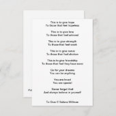 「与える」詩 エンクロージャーカード (正面/裏面)