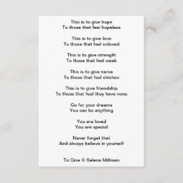 「与える」詩 エンクロージャーカード