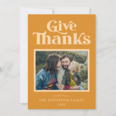 与えオ感謝していレンジレトロ感謝祭の写真 シーズンカード (正面)