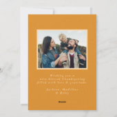 与えオ感謝していレンジレトロ感謝祭の写真 シーズンカード (裏面)