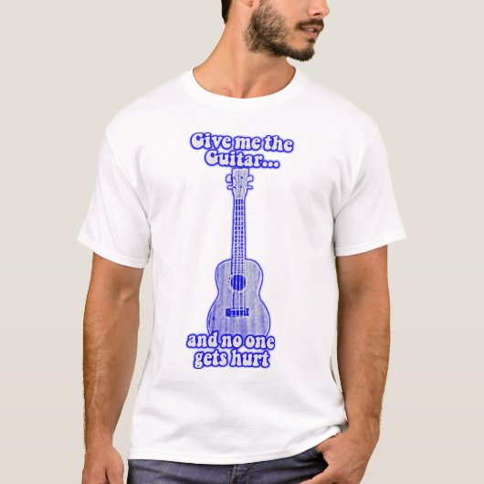 与えギターを私と誰も傷つけない。レトロブルー Tシャツ (正面)