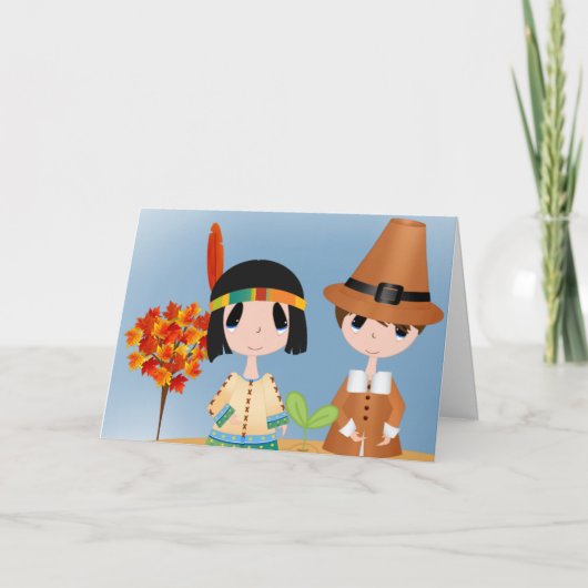 与えグリーティ感謝していングカード シーズンカード (正面)