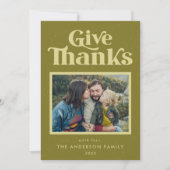 与えグ感謝していロンレトロ感謝祭の写真 シーズンカード (正面)