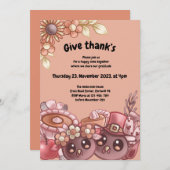 与えサンスボホサンクスギビング招待状 招待状 (正面/裏面)