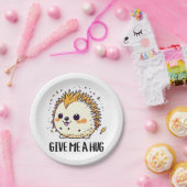与えハグ可愛いヘッジホッグデザイン ペーパープレート (パーティー)