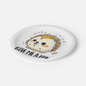 与えハグ可愛いヘッジホッグデザイン ペーパープレート (アングル)