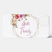 与えピ感謝していンクのフローラ水色 Case-Mate iPhoneケース (裏面 (横))