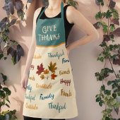 与えモダン葉メッセージは感謝祭感謝していを与える エプロン