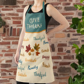 与えモダン葉メッセージは感謝祭感謝していを与える エプロン