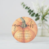 与えユニーク感謝してい水の色のカボチャ感謝祭 招待状 (スタンド正面)