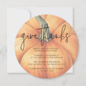 与えユニーク感謝してい水の色のカボチャ感謝祭 招待状 (正面)