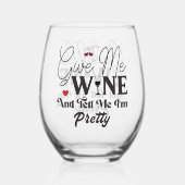 与えワインと教えてかわいらし下さい ステムなしワイングラス (裏面)