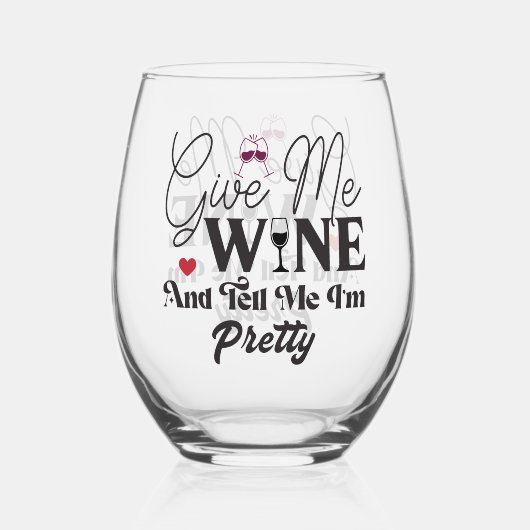 与えワインと教えてかわいらし下さい ステムなしワイングラス (裏面)