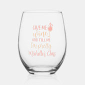 与えワイン教えてかわいらし ステムなしワイングラス (正面)