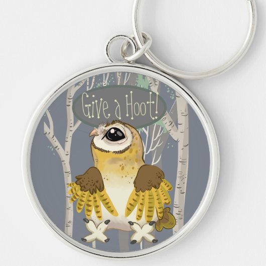 与えー！バーンフクロウ キーホルダー (正面)