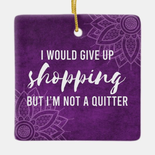 与え上ショッピングは上手ではないおもしろい セラミックオーナメント (正面)