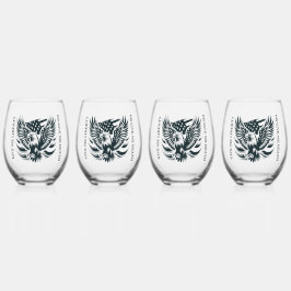 与え与え私の自由と私の死の飲み物用品セット ステムなしワイングラス