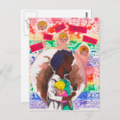 与え人形のかわいらし葉書 ポストカード (正面/裏面)