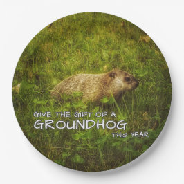 与え今年のGroundhogの贈り物プレート ペーパープレート