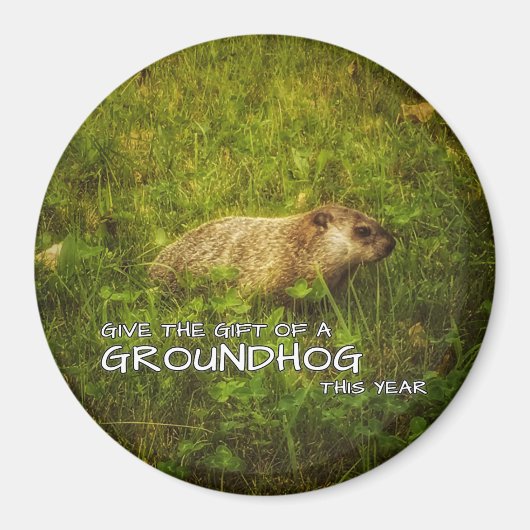 与え今年のGroundhogの贈り物 マグネット (正面)