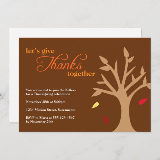 与え倒感謝していれる葉 招待状 (正面/裏面)