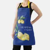 与え地中海のおばあちゃん絞りブルーレモン エプロン (インサイチュ)