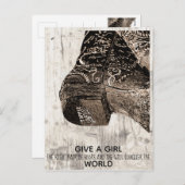 与え女おもしろいの子が右のブーツはがき シーズンポストカード (正面/裏面)