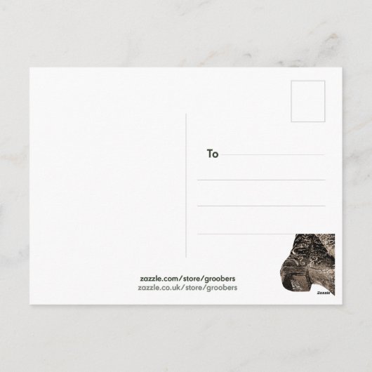 与え女おもしろいの子が右のブーツはがき シーズンポストカード (裏面)