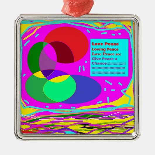 与え平和クリスマス・メッセージ混色 メタルオーナメント (正面)