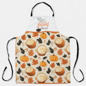 与え感謝していかぼちゃ及び紅葉 エプロン (正面)