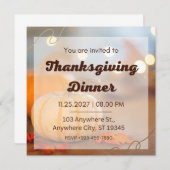 与え感謝していこの感謝祭カスタム 招待状 (正面/裏面)