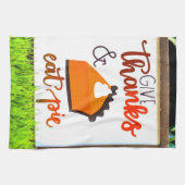 与え感謝していと食べパイ キッチンタオル (横)