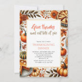 与え感謝していと食べ感謝の気持ちのあるパイ 招待状 (正面)