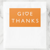 与え感謝していのハートと感謝祭 長方形シール (バッグ)