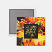 与え感謝していのハート秋 マグネット (正面/裏面)