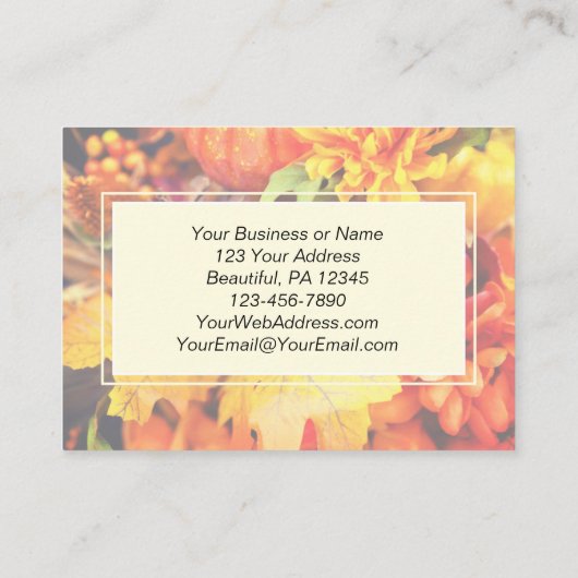 与え感謝していのハート秋 名刺 (裏面)