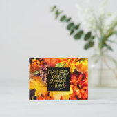 与え感謝していのハート秋 名刺 (スタンド正面)