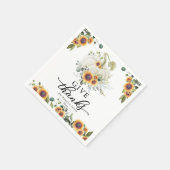 与え感謝していひまわり スタンダードカクテルナプキン (角)