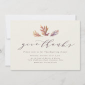 与え感謝していエレガントシンプルは感謝を与え葉ます 招待状 (正面)