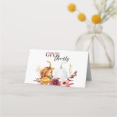 与え感謝していエレガント感謝祭ディナーデコ プレイスカード (裏面)